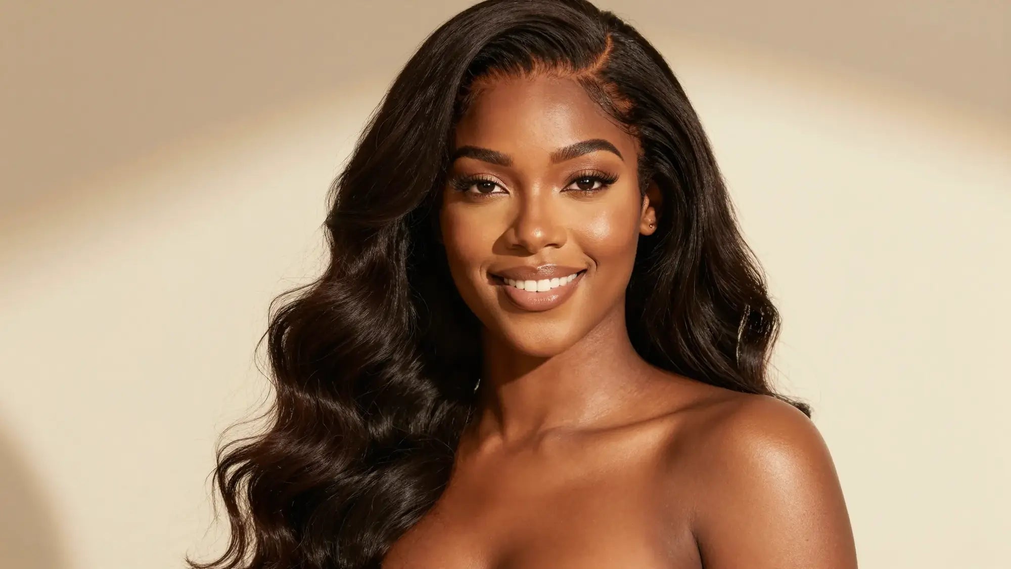 A confident woman wearing a natural human hair wig — Lovely Hair